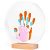 Patrocle LouYou Kit Famiglia 4 Pastello - Cofanetto Regalo Nascita Bambino o Bambina - Impronta Mani e Piedi - Natale o Compleanno - Plexiglass Personalizzato - Legno Naturale