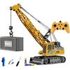 Ezweiji Gru Telecomandata Bambini, Camion Gru 11 Canali Veicolo da Cantiere RC 1:20 con Gancio e Rotazione 360°, Giocattolo Auto Radiocomandata con Luce e Suono, Regalo Bambini 3-8 Anni