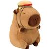 LYPPUL 25cm Capybara Peluche, Giocattolo Peluche Capibara, peluche Capybara Bambola con uno zaino per hamburger, Decorazioni per la Casa Regali di Compleanno per Natale per Bambini e Amic