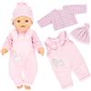 JurciCat Vestiti Bambole Reborn Vestiti per Bambole Neonato Accessori per Bambola con Cappello Pantaloni a Maniche Lunghe Accessori Bambole 35-43 cm Regalo per Bambini (Bambole Non Incluse)