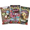 Titan Cards Confezione regalo di carte Pokemon, 3 buste di espansione, set diverso di spada, scudo e viola scarlatto, ideale come regalo Pokemon (3 diversi buste di espansione), titanio