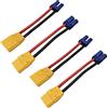 LINSYRC 2 connettori maschio XT-90 XT90H a connettore femmina EC5 e 2 connettori femmina XT-90 XT90H a EC5 maschio con cavo in silicone 12AWG da 10 cm