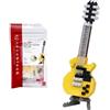 Bandai - Nanoblock - Chitarra Elettrica Gialla - Mini personaggio a mattoncini - Gioco di costruzione - Kit di costruzione di figurine di strumenti musicali in pixel - NBC347