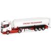 Herpa camion in miniatura Scania CR 20 HD semirimorchio silo aspirante "Crone Handel und Transport", miniatura in scala 1:87, pezzo da collezione, Made in Germany, plastica