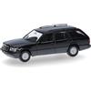 Herpa Basic modello di auto Mercedes-Benz Classe E modello T (124), nero, in scala 1:87, modello base economico, tedesco, statuetta plastica