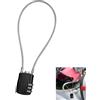 Kmuqshy Lucchetto a Cavo Acciaio, Lucchetto Cavo 51cm Avvolgibile con Combinazione 3 Cifre Viaggio, Antifurto, per Moto Biciclette Caschi Luggage Zaini Valigie, Sicurezza Alta, Facile da Trasportare