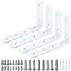 Bolatus - 4 supporti angolari per scaffali, in metallo, angolari a 90°, con viti (125 x 75 x 30 mm)