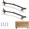 LERANXIN 2 Pezzi di Maniglie di Mobili, Maniglie per Cassetti Sotto Forma di Rami, Maniglia Mobile Bagno in Lega di Zinco Dura, Adatta per Armadi, Porte, Scarpiere