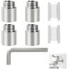 FENGJIAHUI 4 Pezzi Prolunga per Rubinetto da 1/2, Prolunga Doccia Tubo di Estensione del Rubinetto con Filettatura Esterna (Acciaio inossidabile, 1/2 pollici x 25 mm(4PCS) + Chiave esagonale)