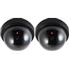 O&W Security 2 X fotocamera finta con obiettivo finto videosorveglianza, sicurezza merce, telecamera di sorveglianza con luce LED rossa per interni ed esterni