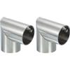 PATIKIL 1 Connettore A 2 Vie Per Tubo2 Pcs Morsetti In Acciaio Inox A Forma Di L Per Recinzioni A Catena Per Appendiabiti Scaffali Negozio Staffa Progetto Connettori TuboArgento