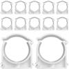 TONGIHS 12 pezzi Universale Singolo Tubo Clip, Fascetta Stringitubo Singola a Scatto, Morsetti per Tubi in Plastica, 39 mm Tubo Clip - per il Fissaggio di Tubi in Cucine,Bagni e Piscine(Senza viti)