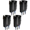 EXTRASTAR Set 4 Adattatore da Schuko a grande spina 16A,Nero,Confezione da 4