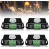 Leikurvo 4 rilevatori di movimento a LED, DC 12 V, 24 V, nero, sensore di movimento a infrarossi, sensore PIR, interruttore automatico senza fili IR per strisce LED