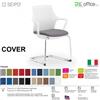 SEIPO COVER CV0019 Poltrona base slitta cromata braccioli rivestito schienale in nylon Version BIANCO Seipo Tessuto V CLASS 1IM
