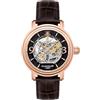 Thomas Earnshaw Mens 48mm Longcase Grande Skeleton Automatic Brandy Rose Gold Watch with Open Heart Dial and Genuine Leather Strap ES-8011-07