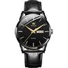 OLEVS Orologi da Uomo, Orologi in Pelle Casual Luminosi per Uomo Facili da Leggere Orologio Fashion al Quarzo con Numeri e Data Impermeabile Blu/Nero/Analogico Orologi da Polso da Uomo, Classico