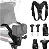 K&F CONCEPT Supporto mentoniera casco per action camera, moto | Compatibile con GoPro Hero 13-7, DJI Osmo Action 5 Pro/4/3/360, Insta360 Ace Pro2/X6/X5/X4/X3, Silicone antiscivolo, TW05