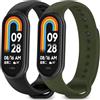 PureYule 2 Pezzi Cinturini Compatibile con Cinturino Xiaomi Mi Band 10/Mi Band 9/Mi Band 8 Donna e Uomo,Cinturino Remplacement Sportivo Silicone Morbido Traspirante