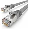 1aTTack.de Cavo di rete piatto Cat.7 Gigabit Ethernet Lan (RJ45), 10Gbit/s, compatibile con Cat.5 -Cat.5e - Cat.6 Grigio / 1 pz 10 m