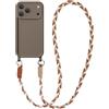 Coiwxmoi Cover per iPhone 17 Pro max con Cordino, Custodia Doux Silicone con Regolabile Collana Ultra Sottile Antiurto Protettiva Case con Laccio Tracolla per iPhone 17 Pro max 6,9, Marrone