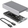 Qwiizlab Enclosure SSD USB4 senza ventola da 40 Gbps con telaio in alluminio, compatibile con Thunderbolt 5/4/3. Supporta PCIe M.2 NVMe fino a 8 TB (SSD non incluso) (ES40UR(argento))