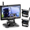 Hikity Kit Telecamera Retromarcia Wireless 7 Monitor LCD Auto e 2 Telecamera Posteriore,BSD, Impermeabile IP67, Visione Notturna per Camper Caravan LKW BUS con Caricatore per Auto