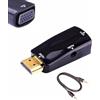 SHANFEILU Convertitore HDMI a VGA con jack audio 3,5 mm, 50 cm VGA femmina a HDMI maschio, connettore placcato oro per HDTV, PC, monitor e laptop
