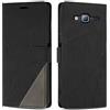 SONWO Cover per Galaxy J3 2016 Custodia, Flip Caso in PU Pelle Case Cover Premium Portafoglio Custodia per Galaxy J3 2016, Supporto Stand, Slot per Schede, Nero