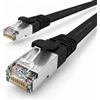 1aTTack.de 1x Cavo Ethernet LAN CAT7 piatto 1m U/FTP 10 Gbit/s RJ45 Cat6a nero