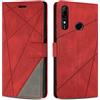 SONWO Cover per Huawei P Smart Z/Huawei Y9 Prime 2019 Custodia, Flip Caso in PU Pelle Case Cover Premium Portafoglio Custodia per Huawei P Smart Z/Huawei Y9 Prime 2019, Slot per Schede, Rosso