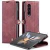 Monweicz Cover Compatibile con Samsung Galaxy ZFOLD4, Custodia Portafoglio con Slot per Scheda, Protezione Completa Premium in Pelle PU, Flip Libro Magnetica Samsung Galaxy ZFOLD4, Vino Rosso