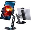 Lucrave Supporto Tablet, Supporto Tablet da Tavolo Girevole, Supporto iPad Pieghevole con Braccio da 11 Compatibile con iPad Air/Mini, 10.2/9.7, Pro 11/13, Samsung Galaxy Tab, Nero