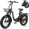 VEVOR Bici Elettrica Pieghevole da 250 W per Adulti con Batteria Rimovibile da 25 Ah, Motore Brushless da 36 V con 25 km/h, Autonomia Massima 70 km, Bici Elettrica Pneumatica 7 Velocità Regolabili