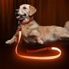 Bpawser Light Up Guinzaglio per cani ricaricabile, micro USB, in nylon luminoso, di sicurezza, standard, per cani, 120 cm, 4 piedi (arancione con 3 fili riflettenti)
