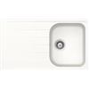 SCHOCK | Lavello Cucina Lithos D100 1 Vasca con Gocciolatoio, Vasca Reversibile, Materiale Cristalite®, Bianco Assoluto, 860x500mm