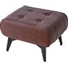 YMYNY Poggiapiedi Ottomano, Poggiapiedi in Ferro, Sgabello Moderno per Divano, Ottomano per Soggiorno, Piccolo Tavolino Multiuso, Sgabello Basso per Camera da Letto 40×30×26CM Marrone HBD037Z