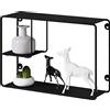 EUGAD Mensola a Muro in Metallo Nero, Scaffale da Parete a 3 Ripiani, Mensola Sospesa di Stile Industriale, per Camera da Letto, Soggiorno, Cucina, 38x11,5x25,5 cm, Nero