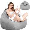LOMUG Pouf per adulti e adolescenti, fodera non imbottita, pouf da gioco XL, cuscino per pouf per interni ed esterni, decorazione per soggiorno (grigio chiaro, 100 x 120 cm)
