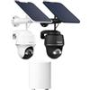 Reolink 5MP Solar Surveillance Outdoor Battery Camera Set con Home Hub Mini, 360° PTZ Videosorveglianza WiFi 2,4/5 GHz, Audio a 2 Vie, archiviazione locale, Argus PT in bianco e nero Set