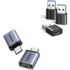 UGREEN Adattatore USB C USB A 3.1 10Gbps 3 Pezzi Convertitore Maschio a Femmina Type C Portatile