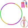 BNGXR Hula Hoop per Bambini, Colorato Bambini Hoola Hoop con Jump Rope, Diametro Ø66cm, Hoola Hoop Staccabili Regolabili, 8 Giunzioni per Hula Hoop, per Fitness, Ginnastica, Danza, Yoga