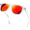 KANASTAL Occhiali da Sole Uomo Donna Polarizzati Lenti Nere Scuri Quadrati Retrò Vintage UV400 Alla Moda Matte Black Sunglasses Men per Estate Spiaggia -Opaco Nero