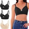 AIEOE 3 reggiseni da donna senza ferretto, comodi reggiseni, reggiseno classico, da donna, morbidi, S-XL, Nero Beige, S