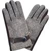 GFM Guanti da uomo in tweed, tartan o a spina di pesce, morbidi e caldi, per autunno e inverno, Spina di pesce marrone, Taglia unica