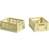 Hay - Set di 2 cestini Colour Crate - Giallo - Polipropilene riciclato - Designer Hay Studio