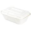 GREENBOX Scatola per hamburger con coperchio ribaltabile I 50 pezzi imballo compostabile in bagassa - biodegradabile I Menu Box quadrato I 19,1 x 13,6 x 5,9 cm 50 pezzi