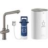 Grohe Red rubinetto da cucina, con sistema per acqua calda e di filtraggio, orientabile, 30327AL1, Red hard graphite spazzolato [Rubinetteria da Cucina > Rubinetti da Cucina con Trattamento dell'Acqua]