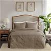 Madison Park Quebec, copriletto trapuntato con angoli divisi, design classico tradizionale per tutte le stagioni, leggero, set di biancheria da letto con federe abbinate, king size (200,7 x 200,7 cm x