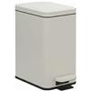 Relaxdays Cestino 10L, softclose, Pedale Estraibile, Cucina e Bagno, Beige, 36x16x30cm